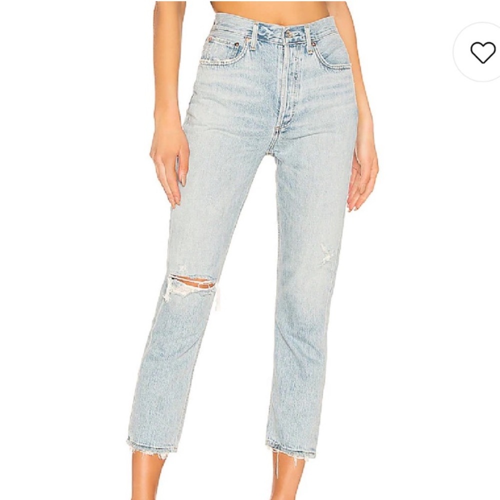 Agolde Riley High Rise Straight Crop in‎ Shatter size 29